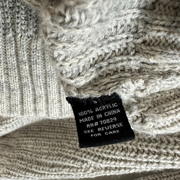 Carbon Cardigan Mens Small Gray Sweater Ribbed Shawl Collar Cozy Indie Grunge - Picture 7 of 10